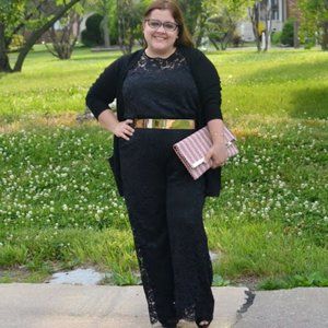 Eloquii black lace shell size 14